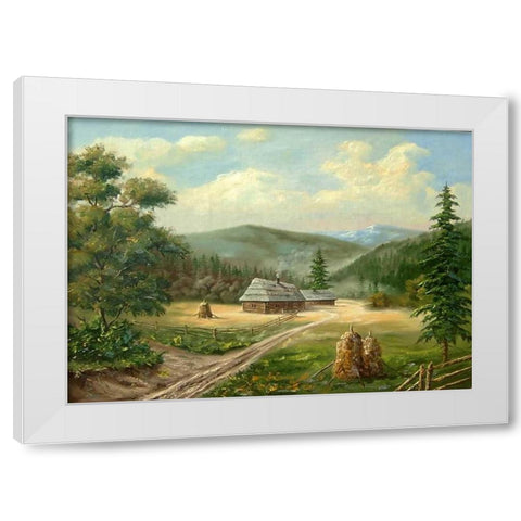 Rodnie Gori White Modern Wood Framed Art Print by Vlagyislav, Najgyonov