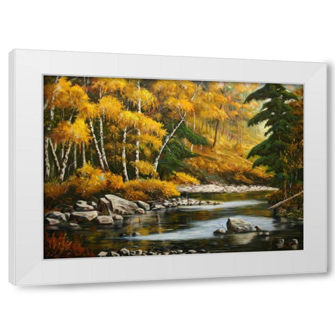 Prishla Oseny White Modern Wood Framed Art Print by Vlagyislav, Najgyonov
