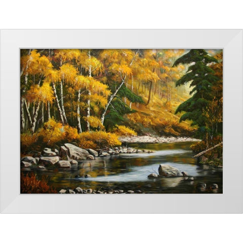 Prishla Oseny White Modern Wood Framed Art Print by Vlagyislav, Najgyonov