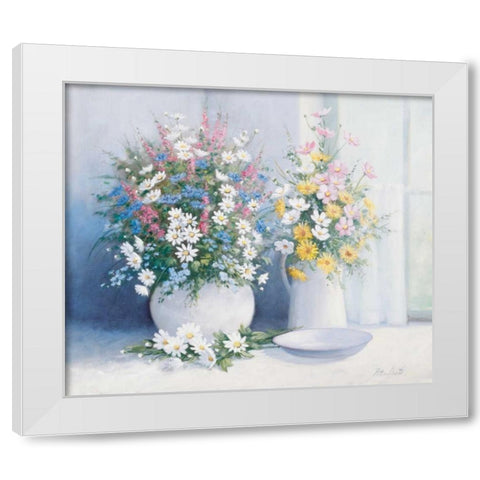 From grannys garden White Modern Wood Framed Art Print by Motz, Peter