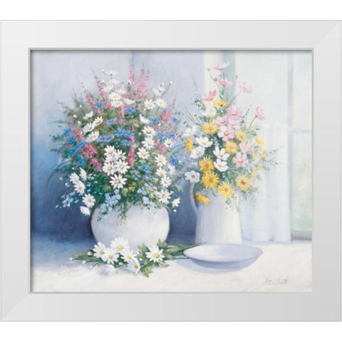 From grannys garden White Modern Wood Framed Art Print by Motz, Peter