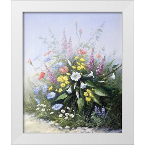 Floral symphony White Modern Wood Framed Art Print by Motz, Peter