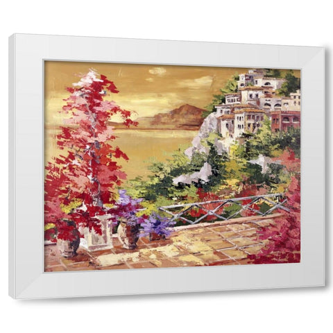 Colori caldi sul golfo White Modern Wood Framed Art Print by di Viccaro, Roberto
