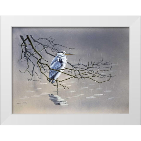 Birdy I White Modern Wood Framed Art Print by Weenink, Ruud