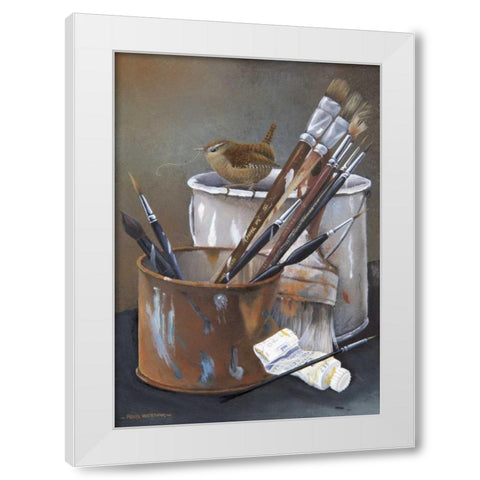 Paint material White Modern Wood Framed Art Print by Weenink, Ruud