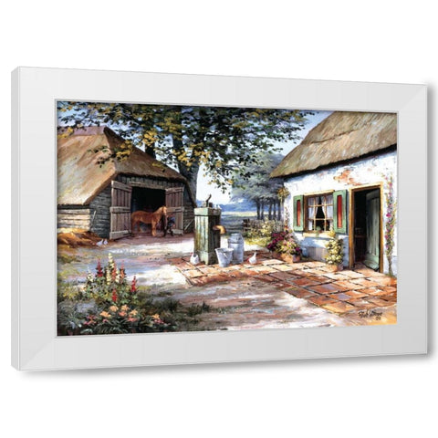 The farm White Modern Wood Framed Art Print by Withaar, Reint