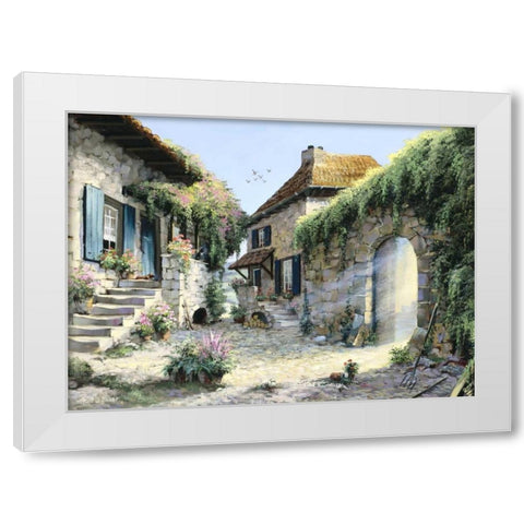 Let the sunshine White Modern Wood Framed Art Print by Withaar, Reint