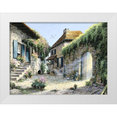 Let the sunshine White Modern Wood Framed Art Print by Withaar, Reint