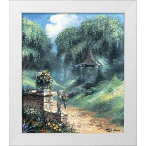 Backgarden II White Modern Wood Framed Art Print by Withaar, Reint