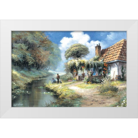 Fishing men White Modern Wood Framed Art Print by Withaar, Reint