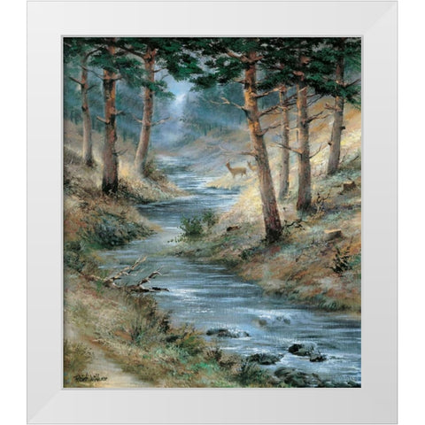 Deep in the forest White Modern Wood Framed Art Print by Withaar, Reint