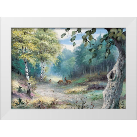 Wonderful world White Modern Wood Framed Art Print by Withaar, Reint