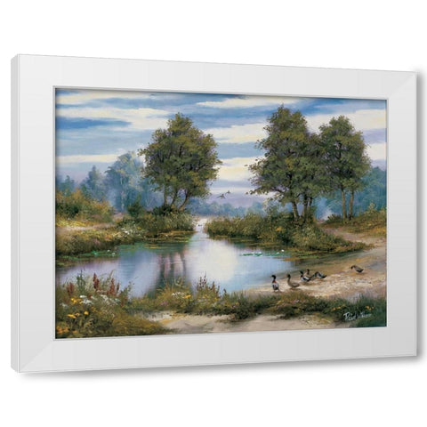 Peace in the valley White Modern Wood Framed Art Print by Withaar, Reint