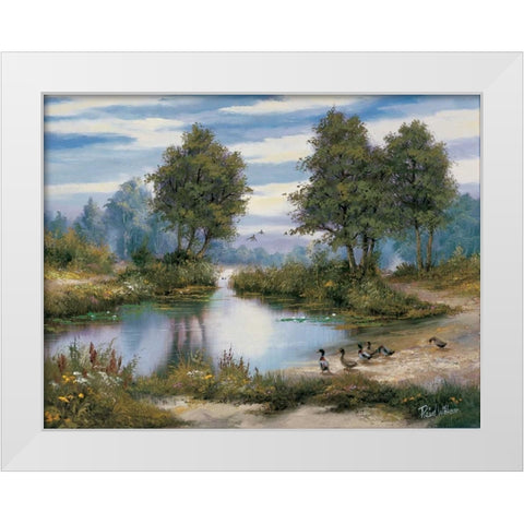 Peace in the valley White Modern Wood Framed Art Print by Withaar, Reint