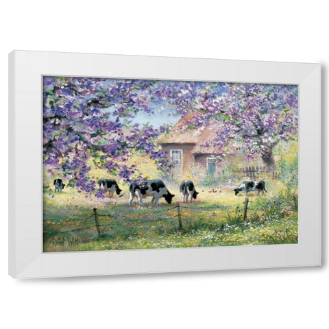 Over the country White Modern Wood Framed Art Print by Withaar, Reint