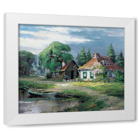 A house of our own White Modern Wood Framed Art Print by Withaar, Reint