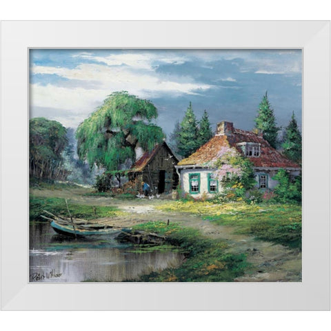 A house of our own White Modern Wood Framed Art Print by Withaar, Reint
