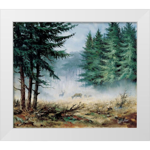 Morning in mist White Modern Wood Framed Art Print by Withaar, Reint