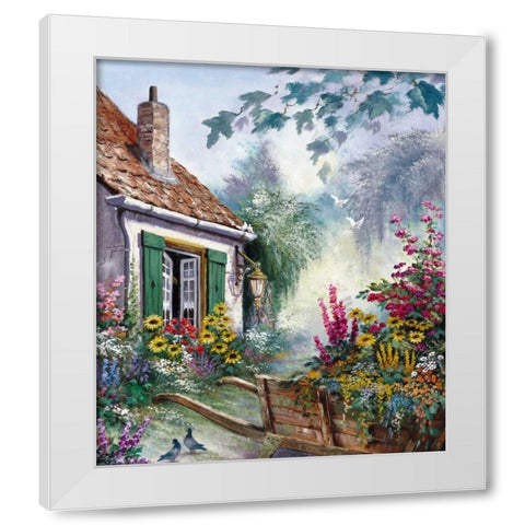 The blossomming barrow White Modern Wood Framed Art Print by Withaar, Reint