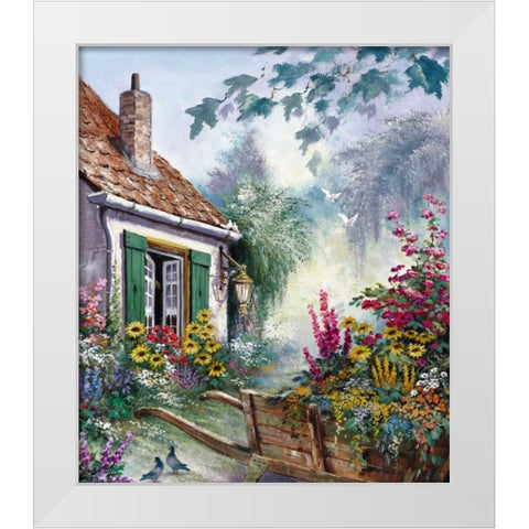 The blossomming barrow White Modern Wood Framed Art Print by Withaar, Reint