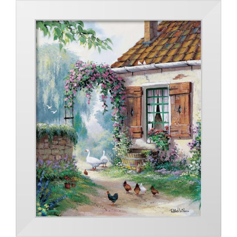 The farmers courtyard White Modern Wood Framed Art Print by Withaar, Reint