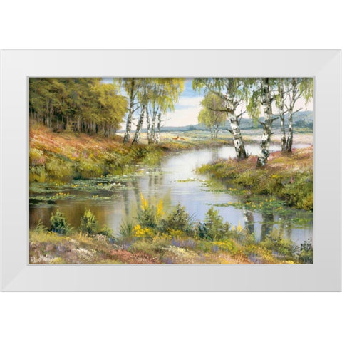Ominous brook White Modern Wood Framed Art Print by Withaar, Reint