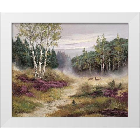 Watching the deers White Modern Wood Framed Art Print by Withaar, Reint