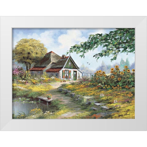 Charming farmhouse White Modern Wood Framed Art Print by Withaar, Reint