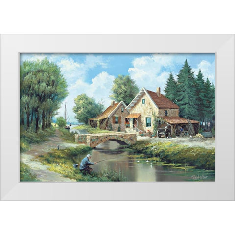 Our daily life White Modern Wood Framed Art Print by Withaar, Reint