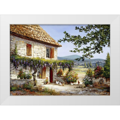 House of rest II White Modern Wood Framed Art Print by Withaar, Reint