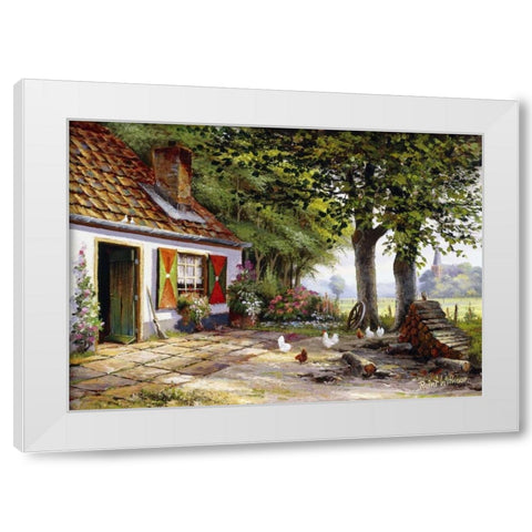 Farmhouse II White Modern Wood Framed Art Print by Withaar, Reint