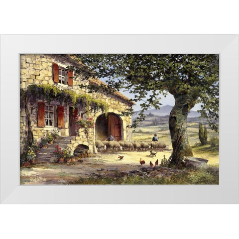 Farmhouse II White Modern Wood Framed Art Print by Withaar, Reint