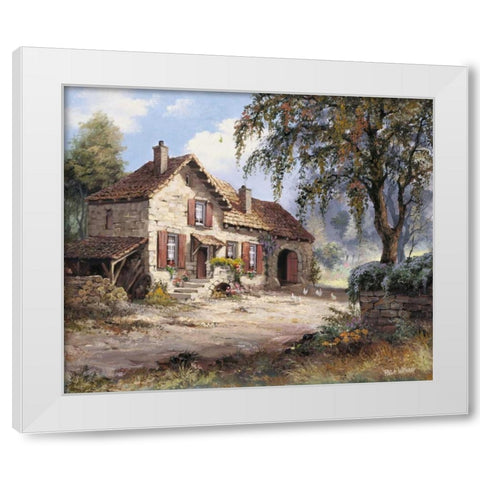 Peacefull White Modern Wood Framed Art Print by Withaar, Reint