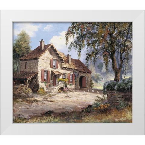Peacefull White Modern Wood Framed Art Print by Withaar, Reint