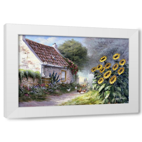 Sunflower  White Modern Wood Framed Art Print by Withaar, Reint