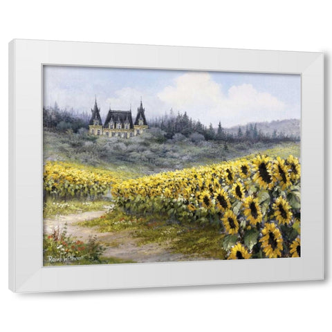 Sunflowers White Modern Wood Framed Art Print by Withaar, Reint
