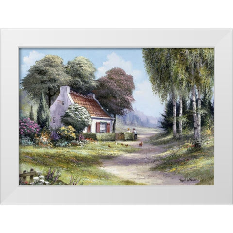 Sandway I White Modern Wood Framed Art Print by Withaar, Reint