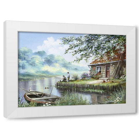 Sandway II White Modern Wood Framed Art Print by Withaar, Reint