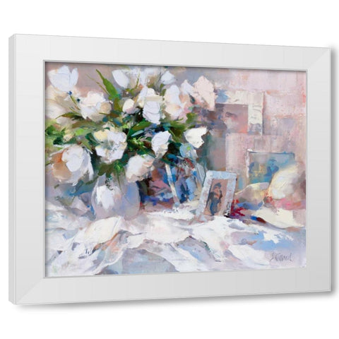 Memories White Modern Wood Framed Art Print by Camel, Stefanie