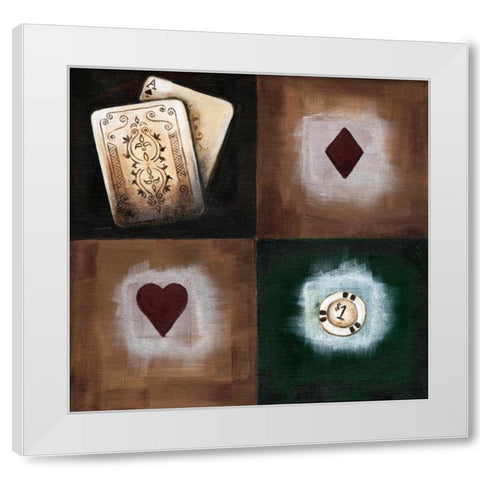 A-spades White Modern Wood Framed Art Print by Fields, Wendy