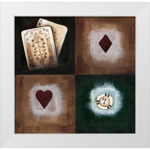 A-spades White Modern Wood Framed Art Print by Fields, Wendy