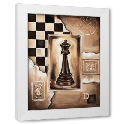 Chess Queen White Modern Wood Framed Art Print by Fields, Wendy