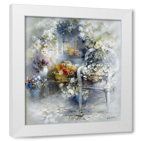 Magic Moment White Modern Wood Framed Art Print by Haenraets, Willem
