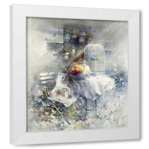 Happy ending White Modern Wood Framed Art Print by Haenraets, Willem