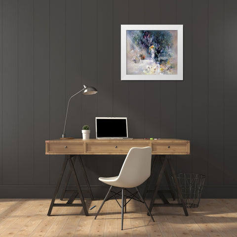 Ornament White Modern Wood Framed Art Print by Haenraets, Willem