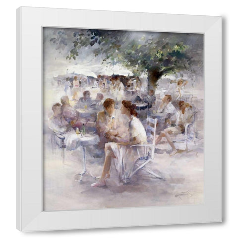 Happy hour White Modern Wood Framed Art Print by Haenraets, Willem