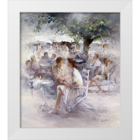 Happy hour White Modern Wood Framed Art Print by Haenraets, Willem