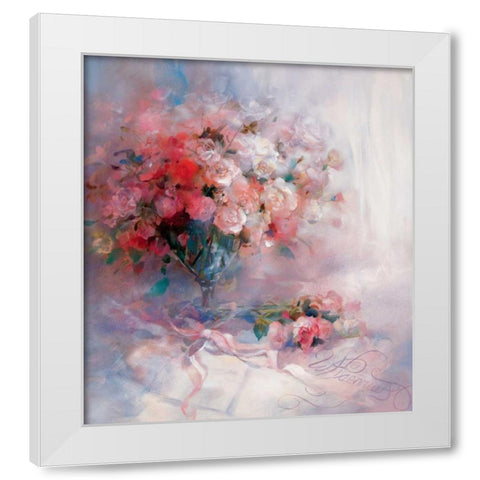 Bouquet of roses White Modern Wood Framed Art Print by Haenraets, Willem