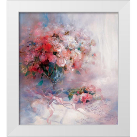 Bouquet of roses White Modern Wood Framed Art Print by Haenraets, Willem