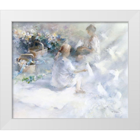 Sisters White Modern Wood Framed Art Print by Haenraets, Willem